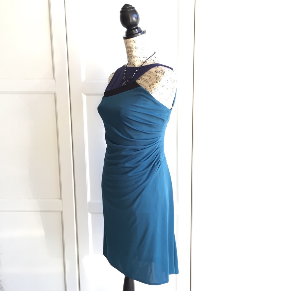 BCBGMaxAzria Blue Colorblock Dress - Picture 4 of 7